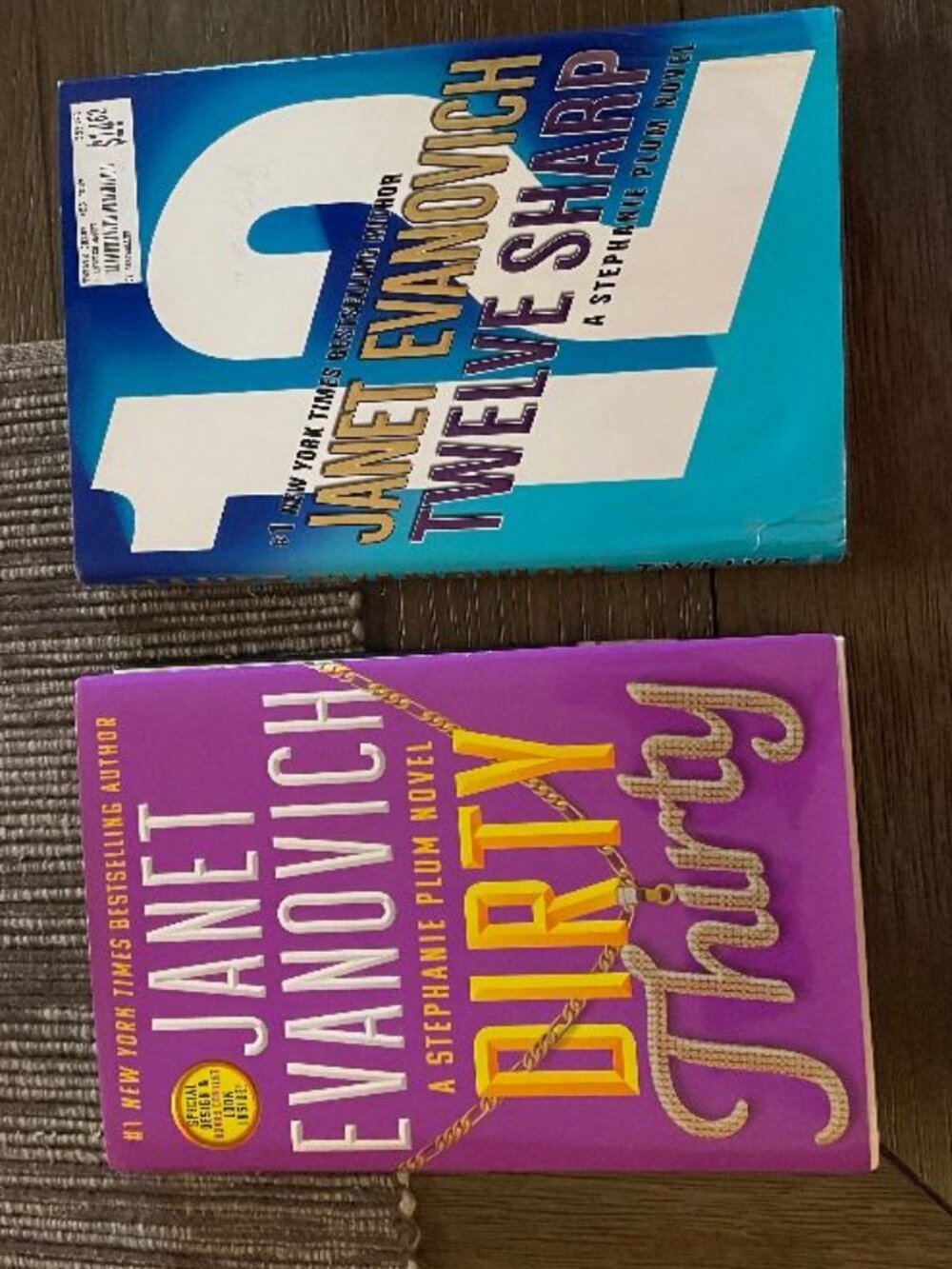 Janet Evanovich books hardback DIRTY THIRTY (SPECIAL EDITION) & TWELVE SHARP EUC